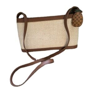 Etienne Aigner Fruit Punch‎ Pineapple Crossbody Purse Bag Jute Straw Beach D48